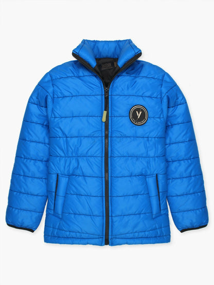 Blue Velvour  Puffer Jacket-VJ48-A