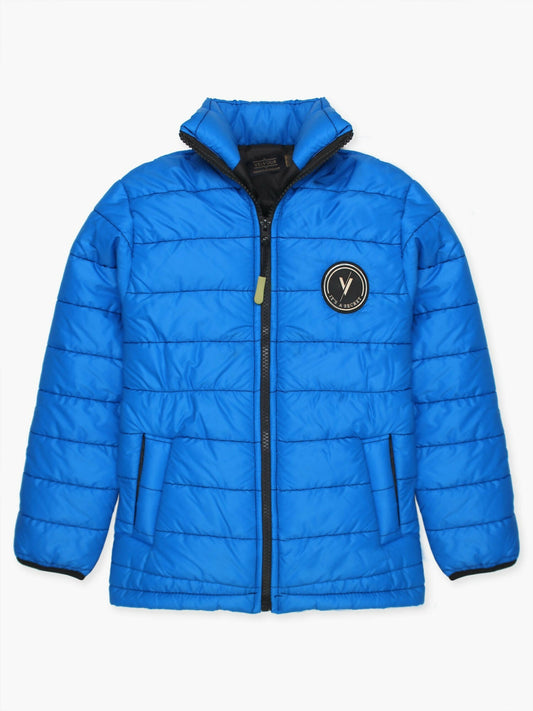 Blue Velvour  Puffer Jacket-VJ48-A