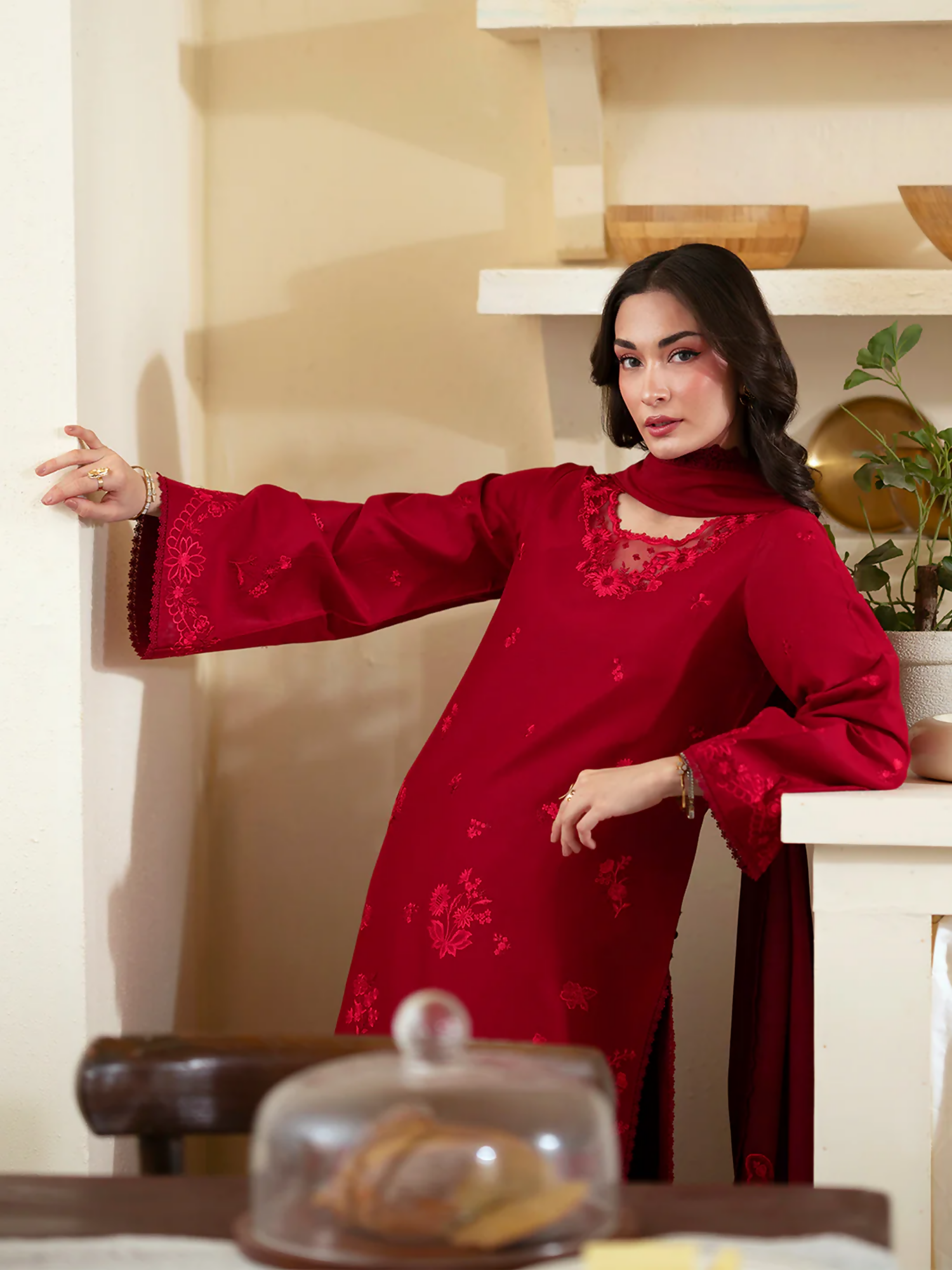 Mahnur Ember Lawn Embroidered Stitched 3-Piece Suit-EM-012