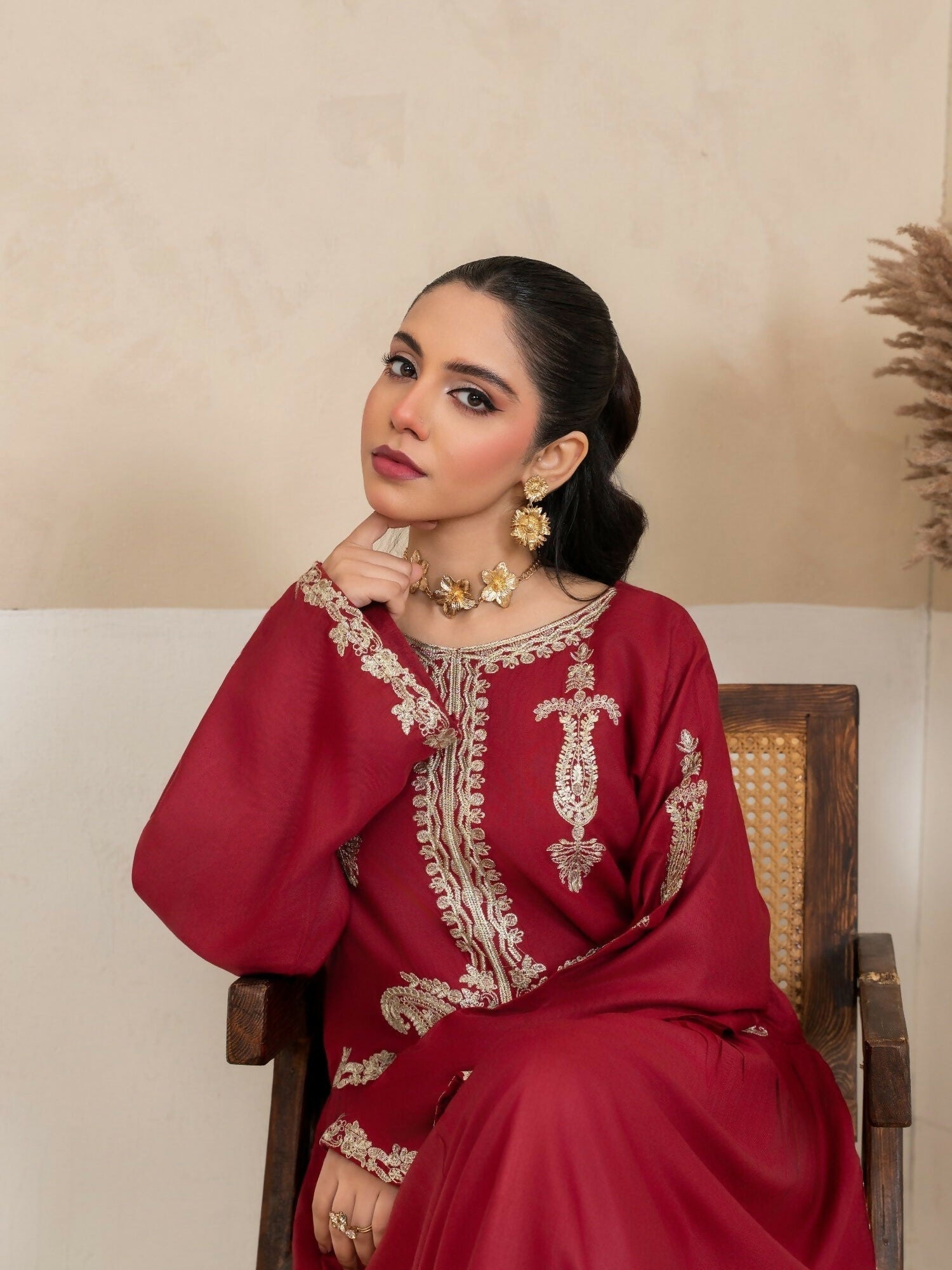 Stylish Collection Amaya Pret Linen Embroidered Stitched 2-Piece Suit-Alishba