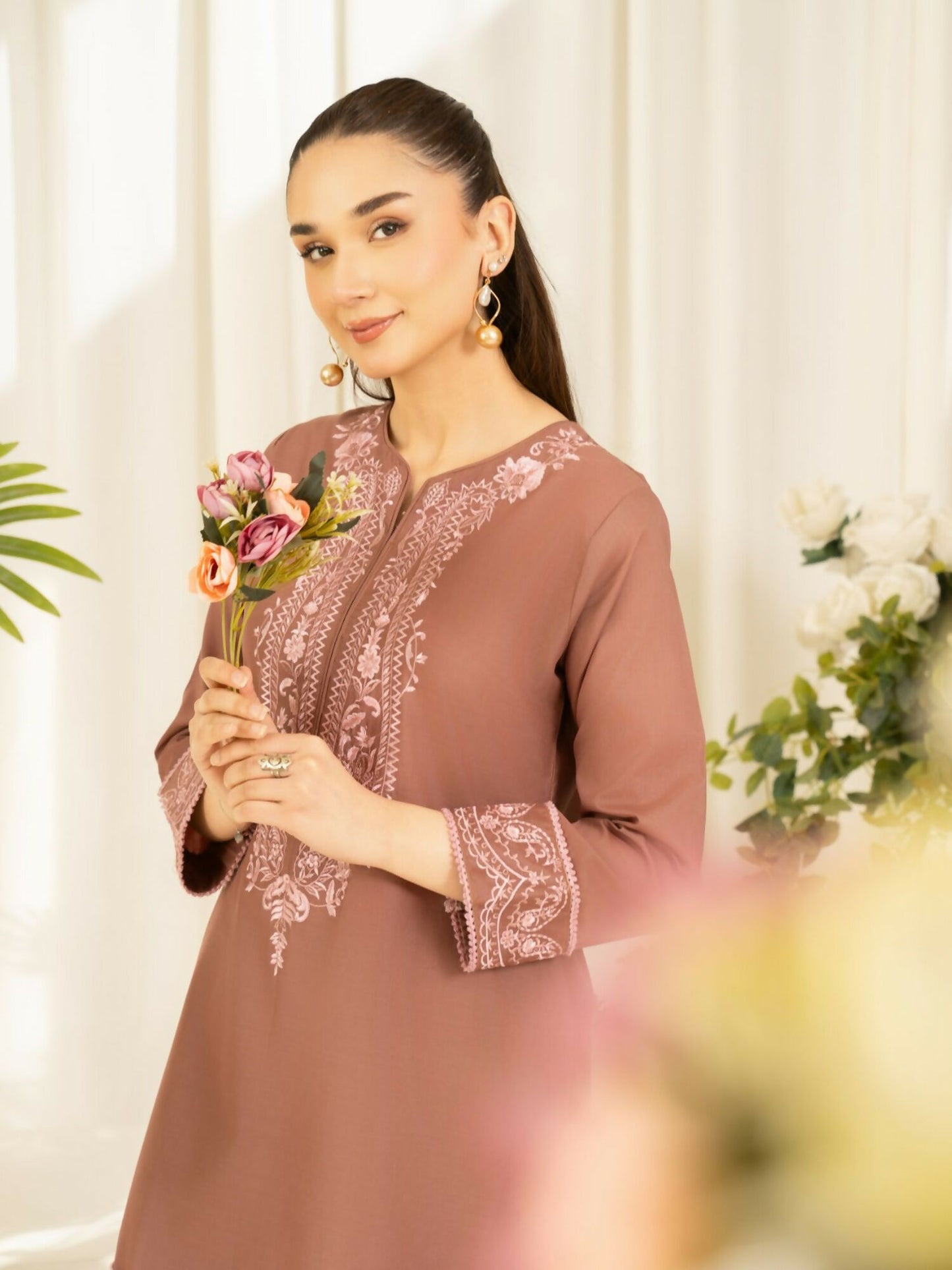 Panache Apparel Sunlit Essentials Cotton Lawn Embroidered Stitched Suit-Lush