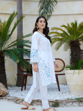 HU Studios Soléa Collection Lawn Cotton Embroidered Stitched 2-Piece Suit-Azure Mist