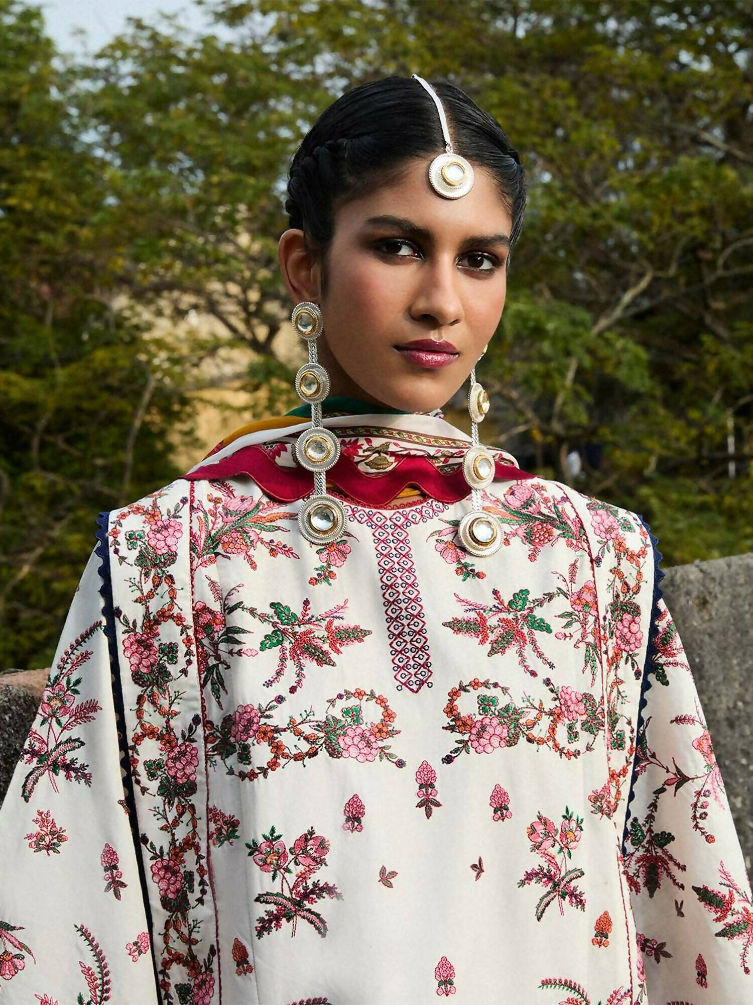 Jugnu by Hussain Rehar SS'25 Cotton Embroidered Unstitched 3-Piece Suit-Tibet