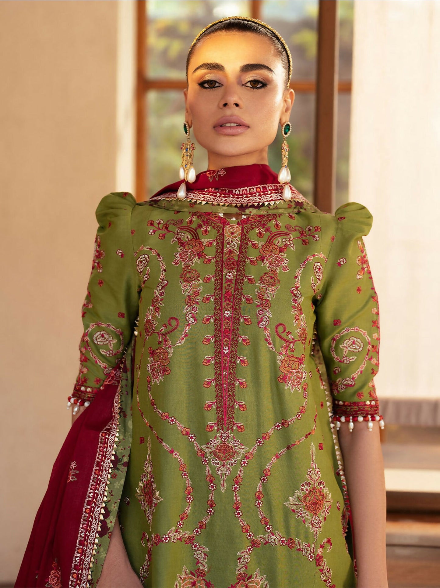 Binilyas Mehroze Lawn Embroidered Stitched 3-Piece Suit-93-B