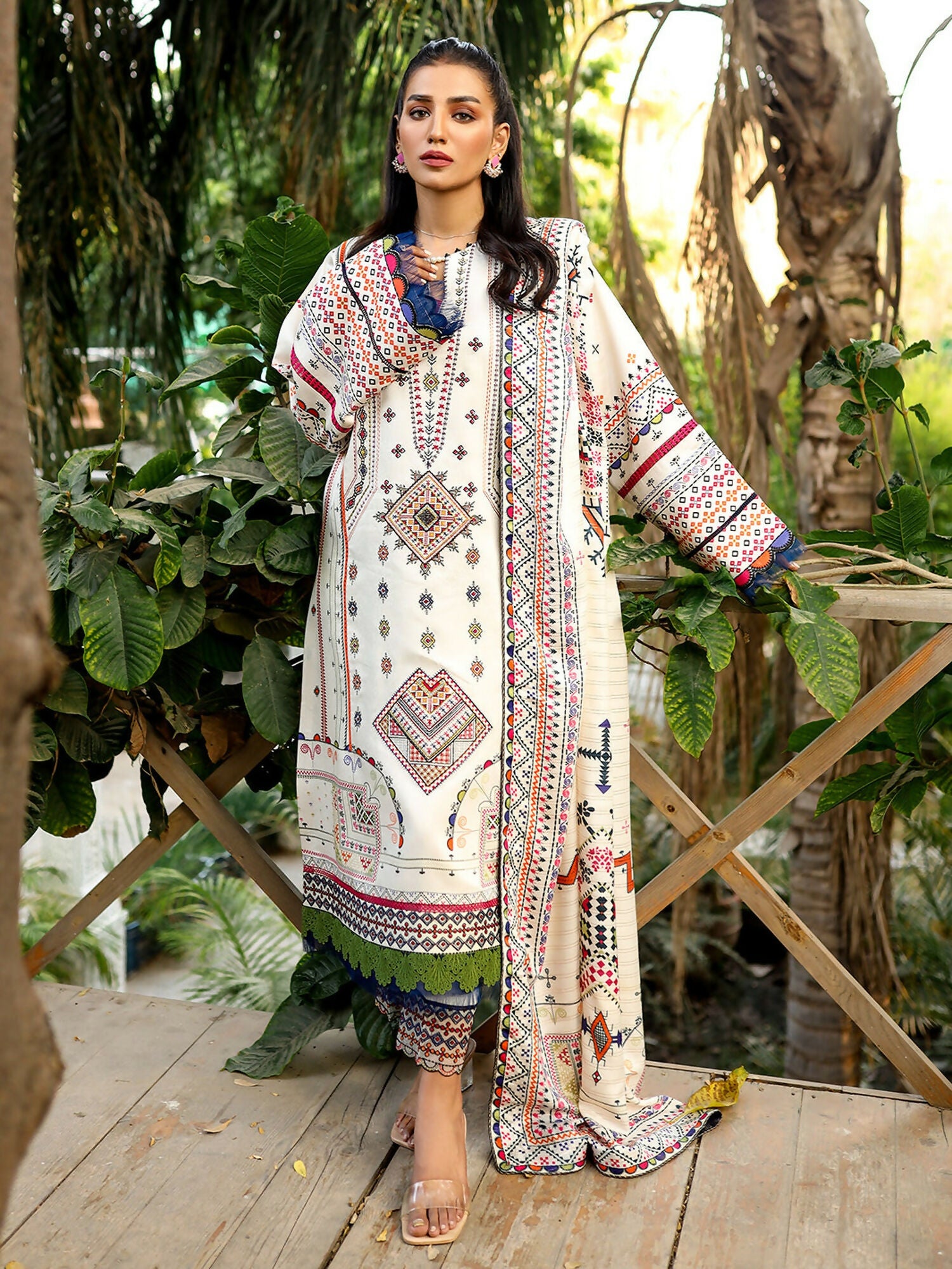 Binilyas Kotail Embroidered Unstitched 3-Piece Suit-764-A