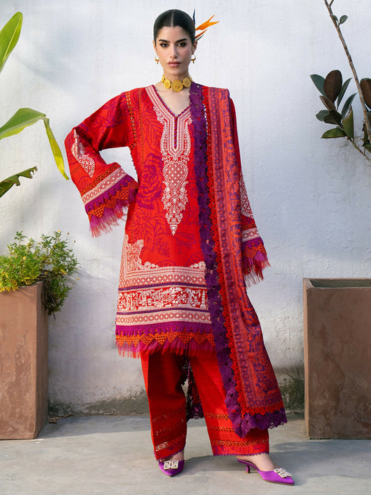 Binilyas Gulrukh Khaddar Embroidered Unstitched 3-Piece Suit-65-B