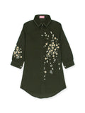 Velvour Girls Cotton Embroidered Stitched Tunic-VG65-C