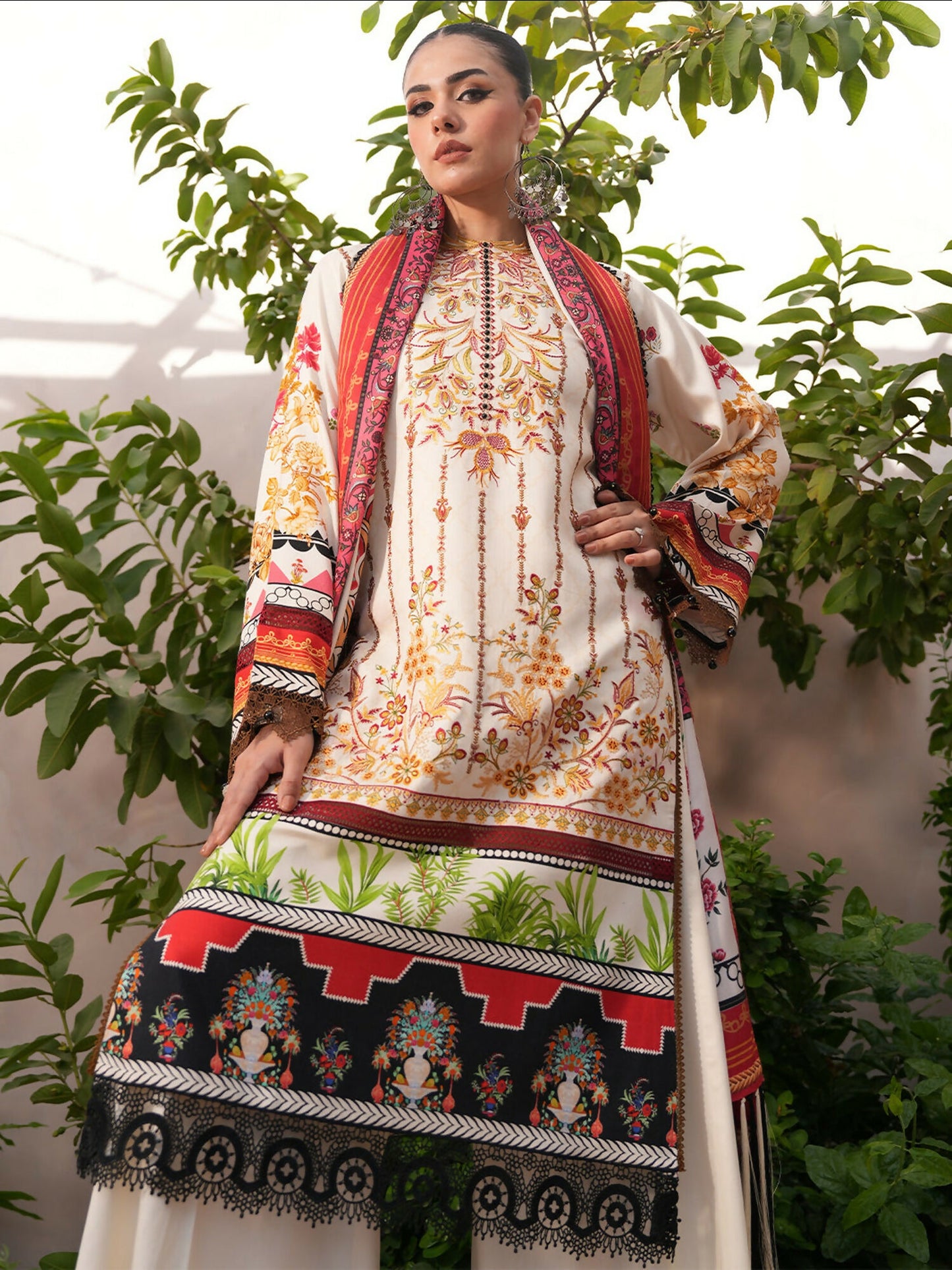 Binilyas Kotrai Embroidered Unstitched 3-Piece Suit-794-A