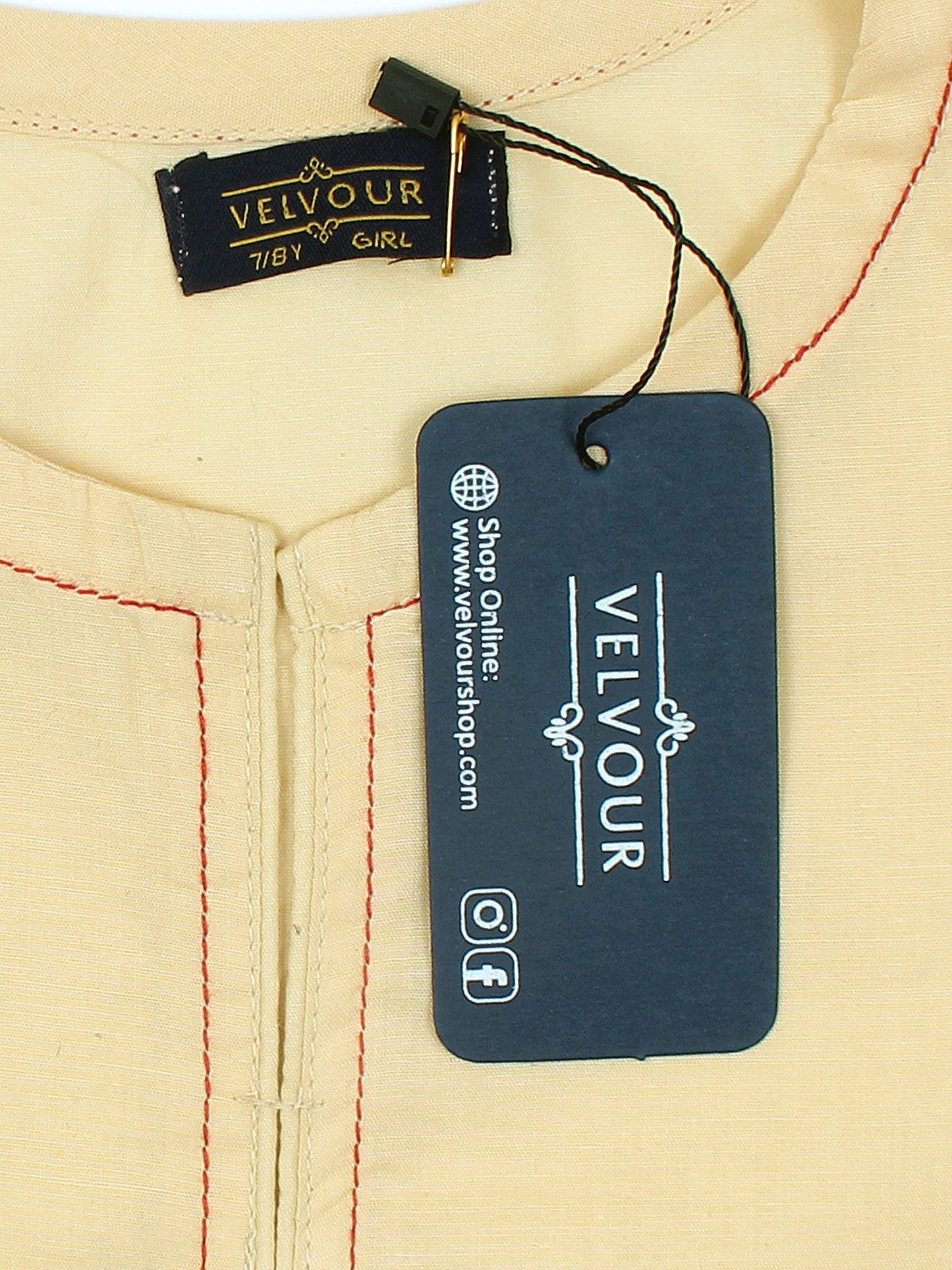 Velvour Girls Cotton Embroidered Stitched Tunic-VG105-B