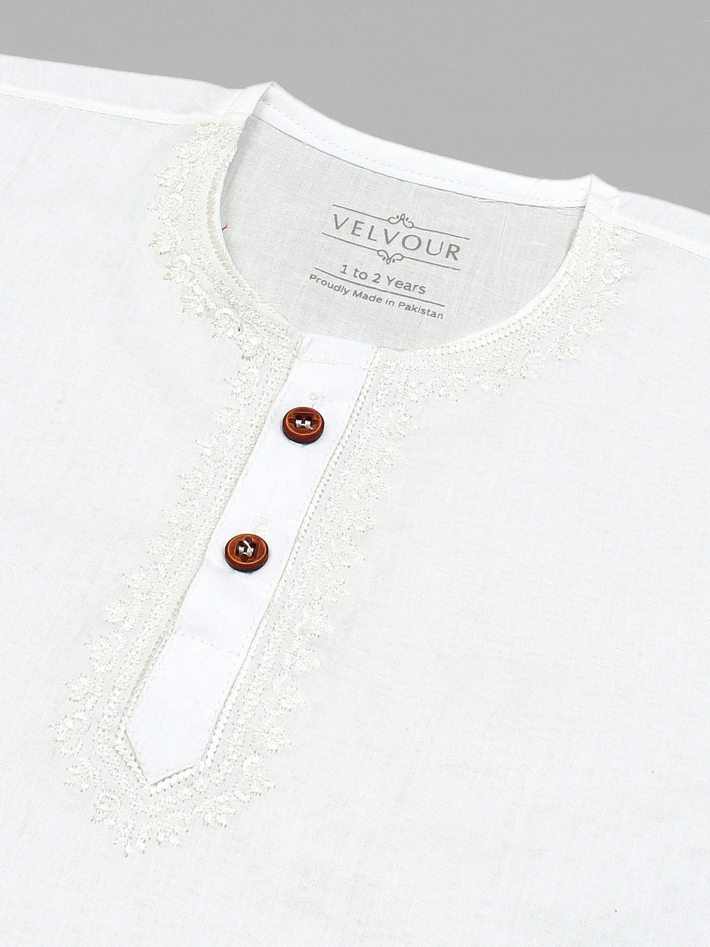 Velvour Boys Cotton Embroidered Stitched Kurta Pajama-VK12