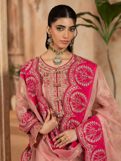 Shurooq Kanpur 1912 Tissue Embellished Stitched 3-Piece Suit-Sukhan