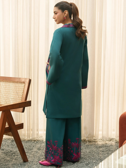 Mannat Clothing Suave Edit Raw Silk Embroidered Co-Ord Set-Flora