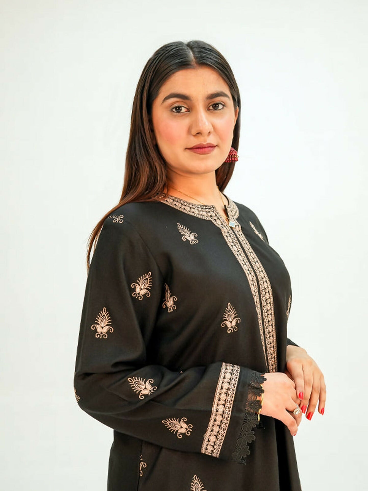 MH Cloth House Khaddi Net Embroidered Stitched 2-Piece Suit-Zarqa