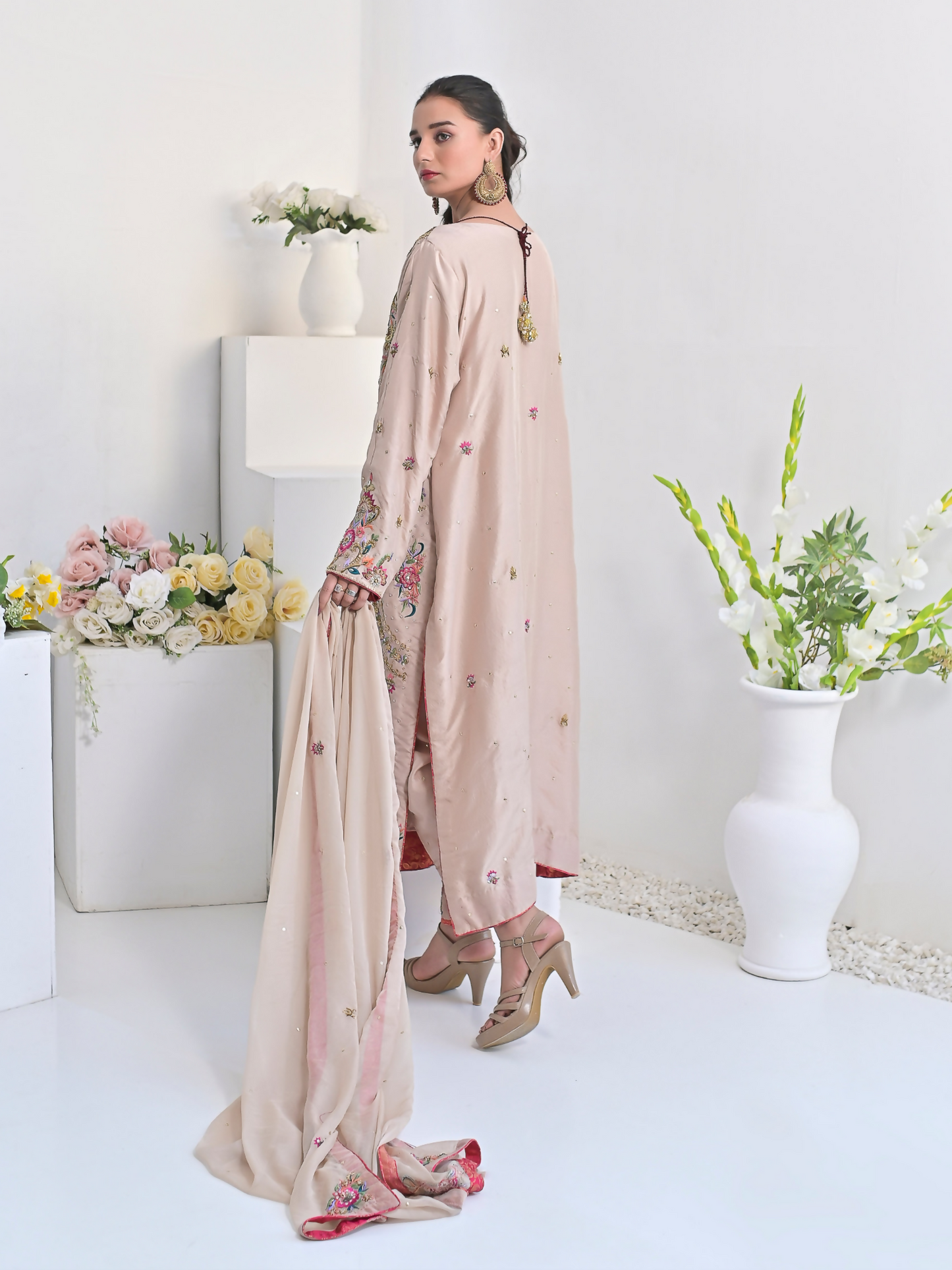 Ruby's Couture Wedding Collection Pure Silk Embellished Stitched 3-Piece Suit-Mastani