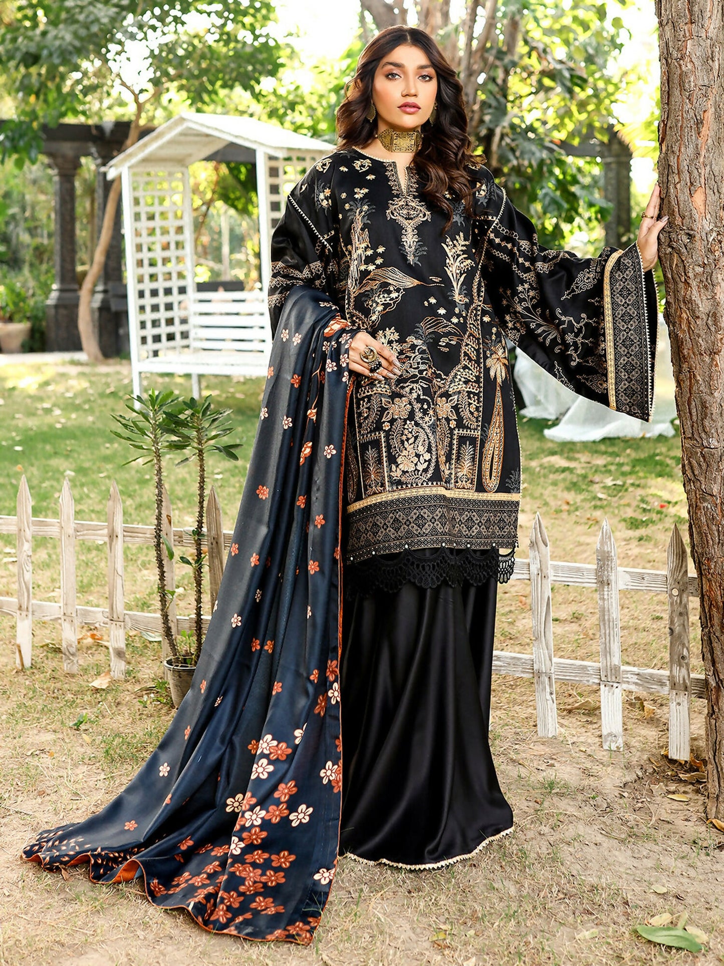 Binilyas Kotail Embroidered Unstitched 3-Piece Suit-766-A
