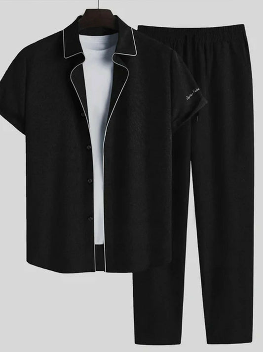 Jupiter Plain Lining Contrast French Pique Coord Set-15115