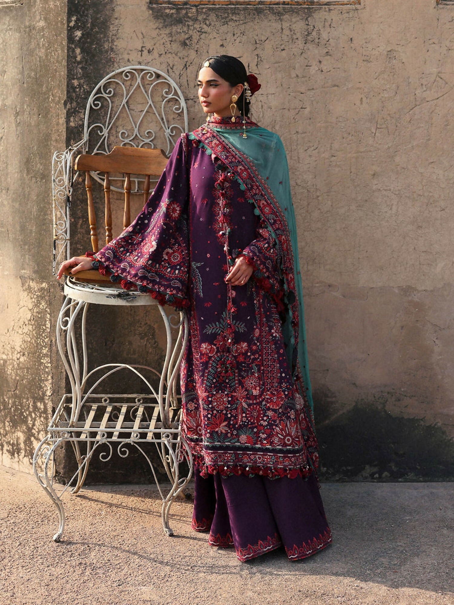 Hussain Rehar Karandi'25 Embroidered Unstitched 3-Piece Suit-Sultana