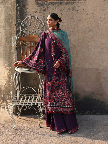 Hussain Rehar Karandi'25 Embroidered Unstitched 3-Piece Suit-Sultana