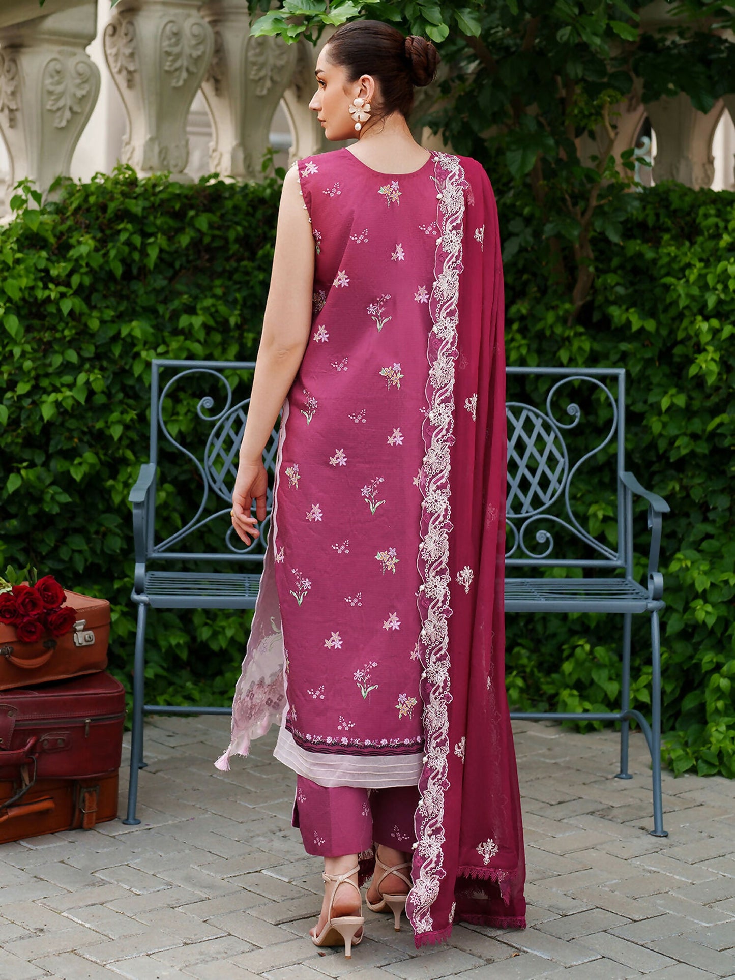 Parishay Ivy Bloom Viscose Embroidered Stitched 3-Piece Suit-IW-11