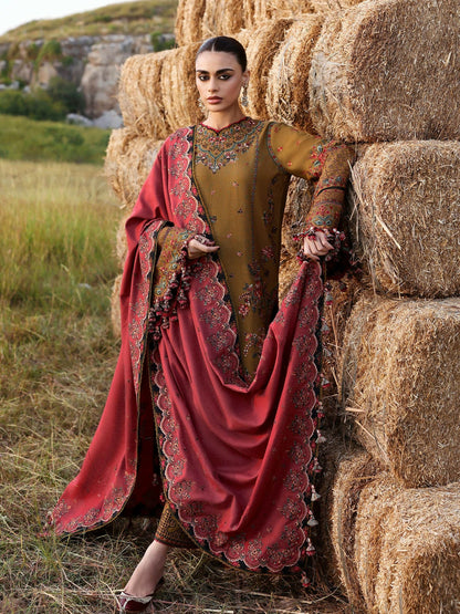 Hussain Rehar Khaddar'25 Embroidered Unstitched 3-Piece Suit-Gitiara
