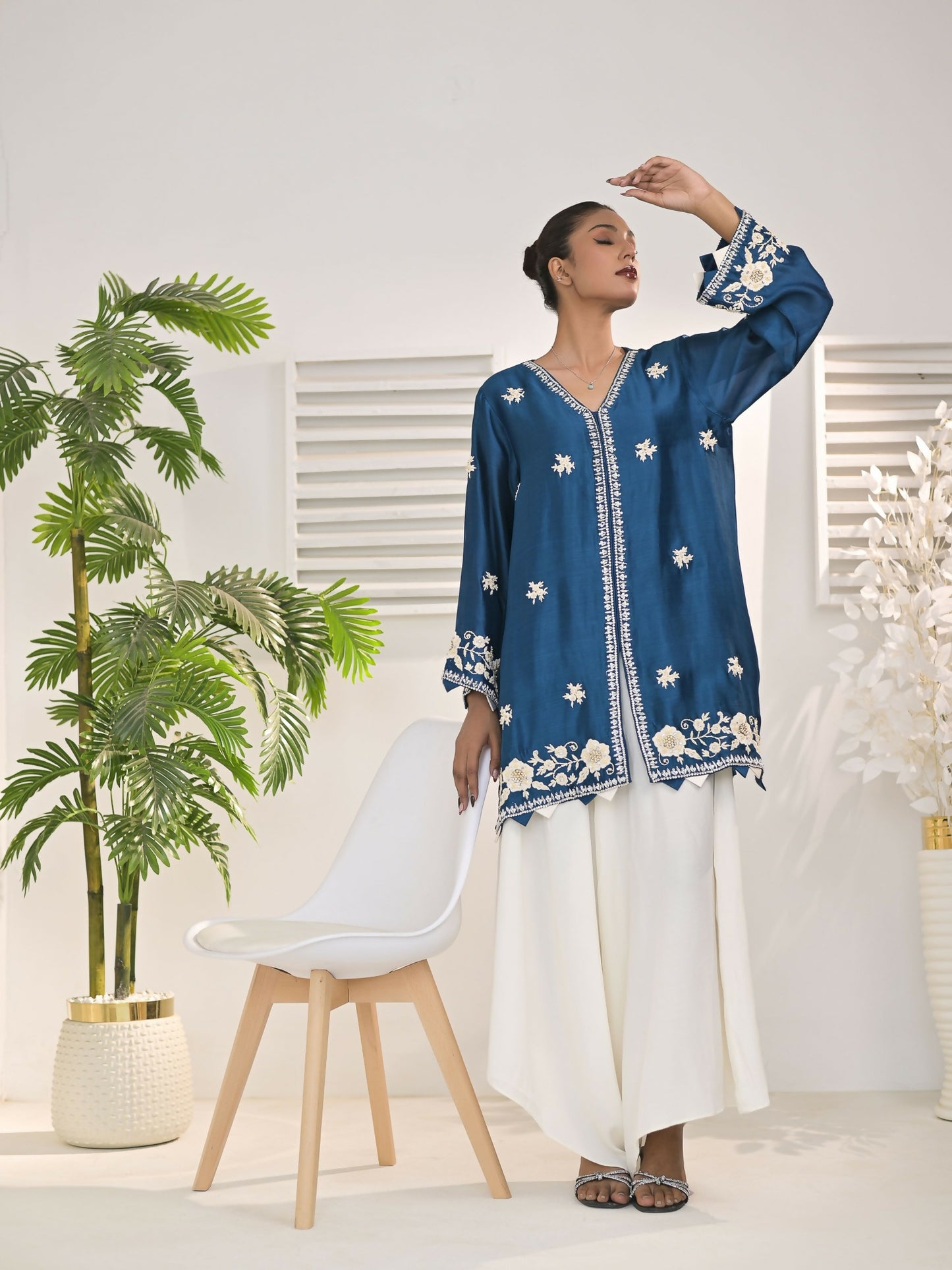 Ruby's Couture The Luxe Edit Sheesha Silk Embellished Stitched 2-Piece Suit-Ronaq