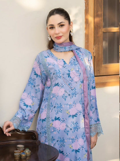 Panache Apparel Raw Silk Printed Stitched Suit-Aeris