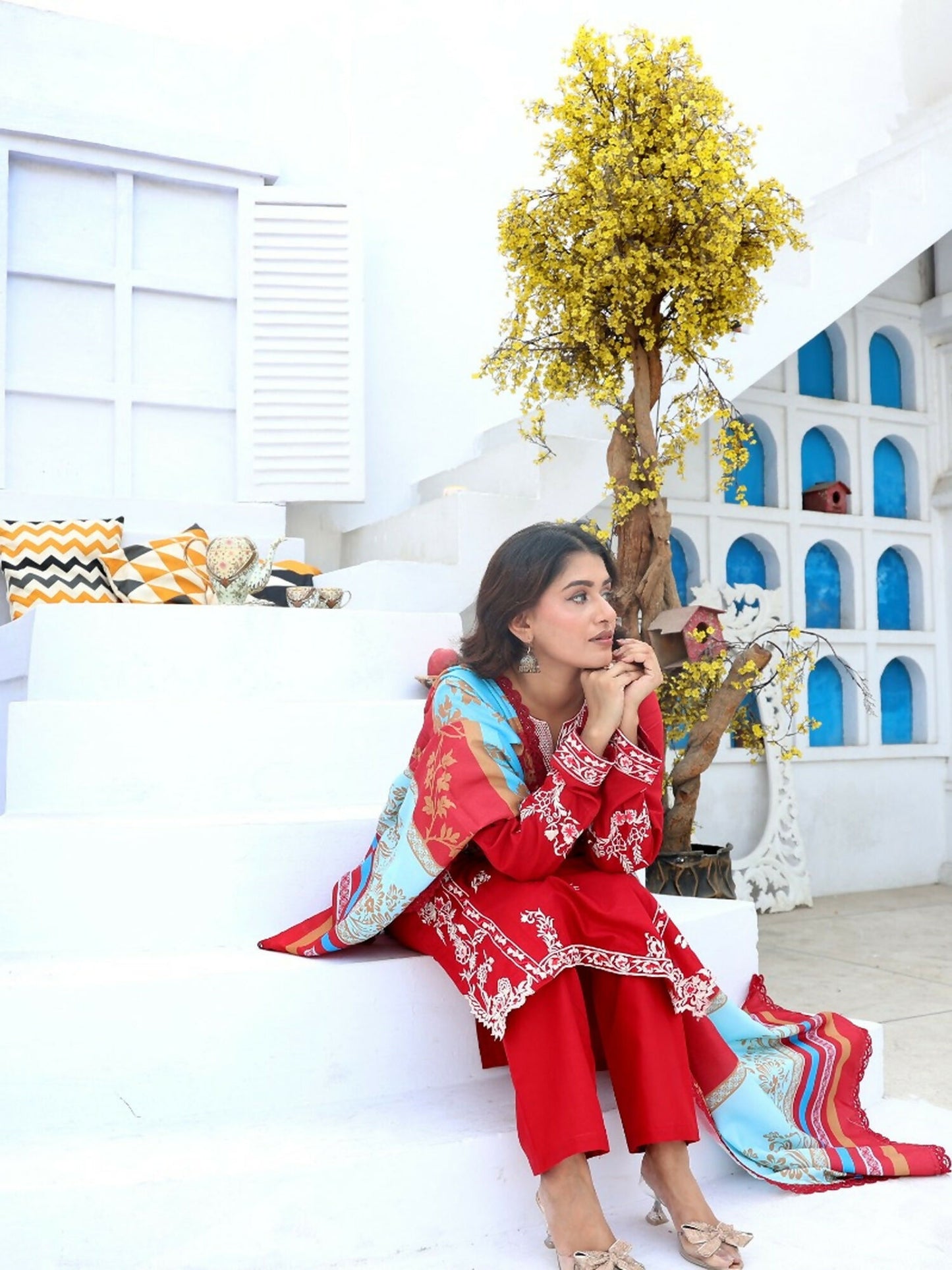 RB Pret & Couture Linen Embroidered Stitched 3-Piece Suit-01