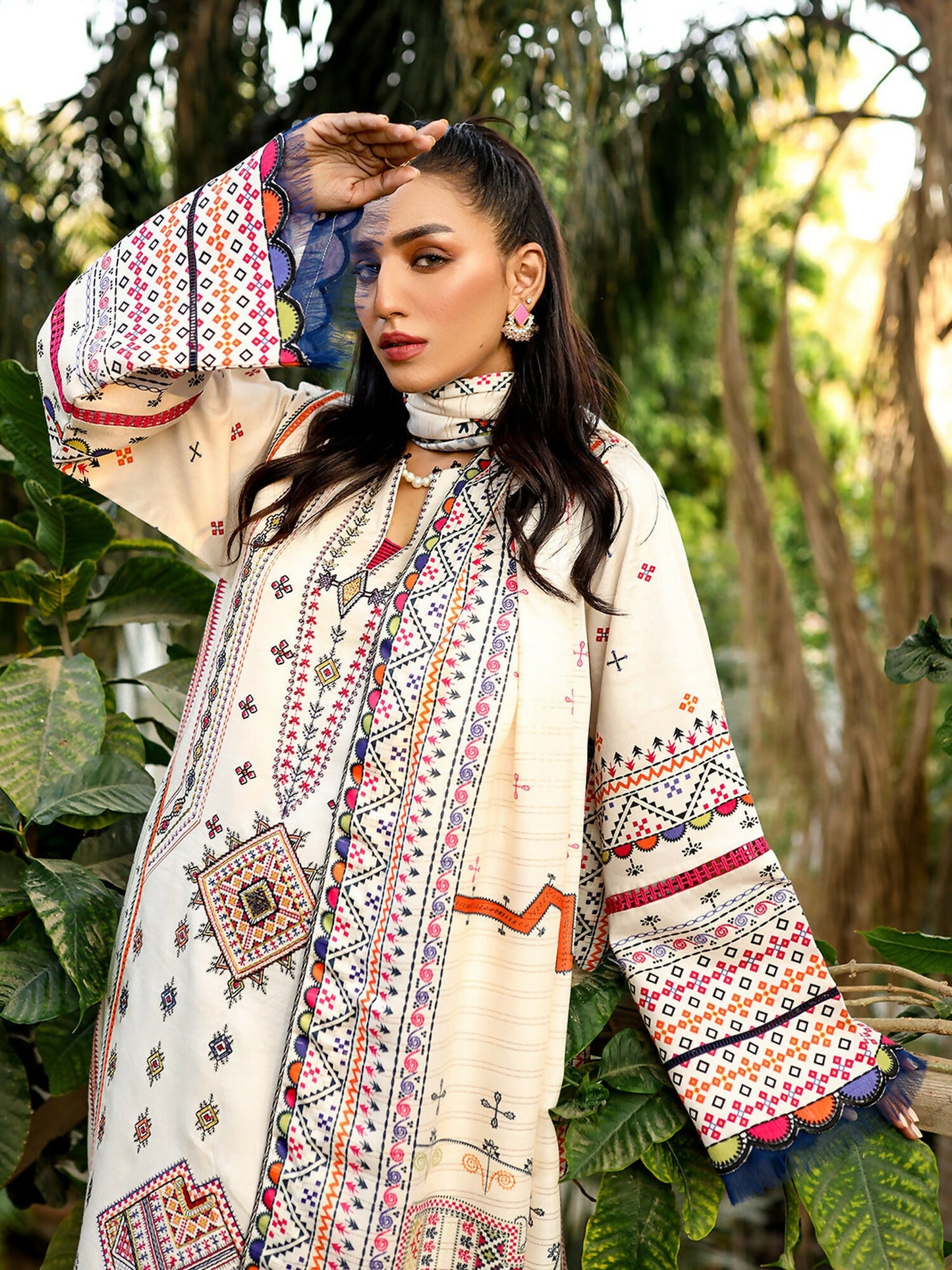Binilyas Kotail Embroidered Unstitched 3-Piece Suit-764-A