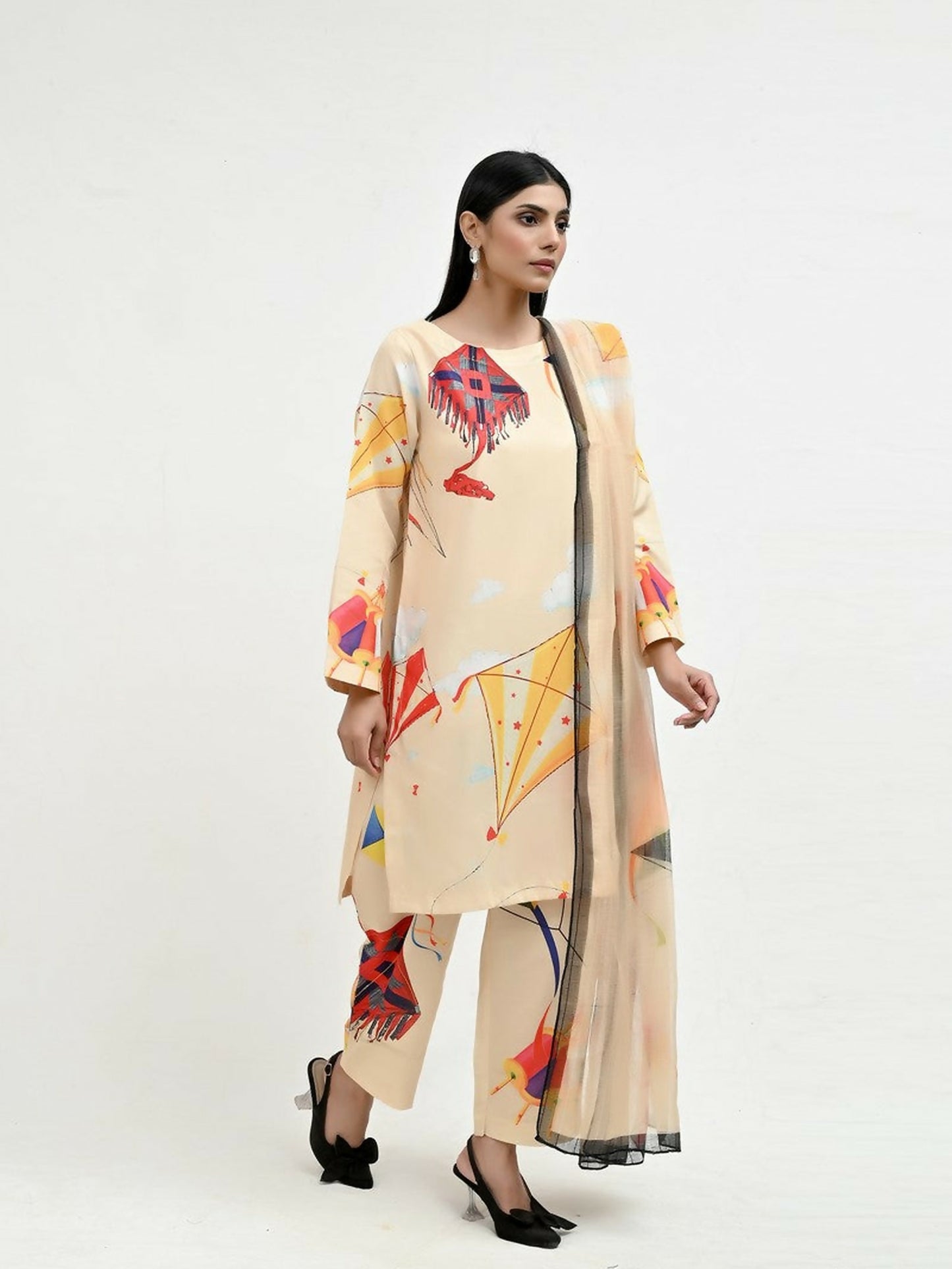Imran Aftab Basant Mela Raw Silk Printed Stitched 3-Piece Suit-IARP 06