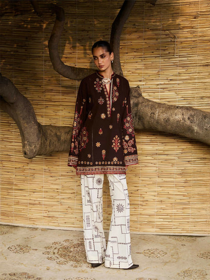 Jugnu By Hussain Rehar AW 25 - Edit I Karandi Embroidered Stitched 2-Piece Suit-Bhumi