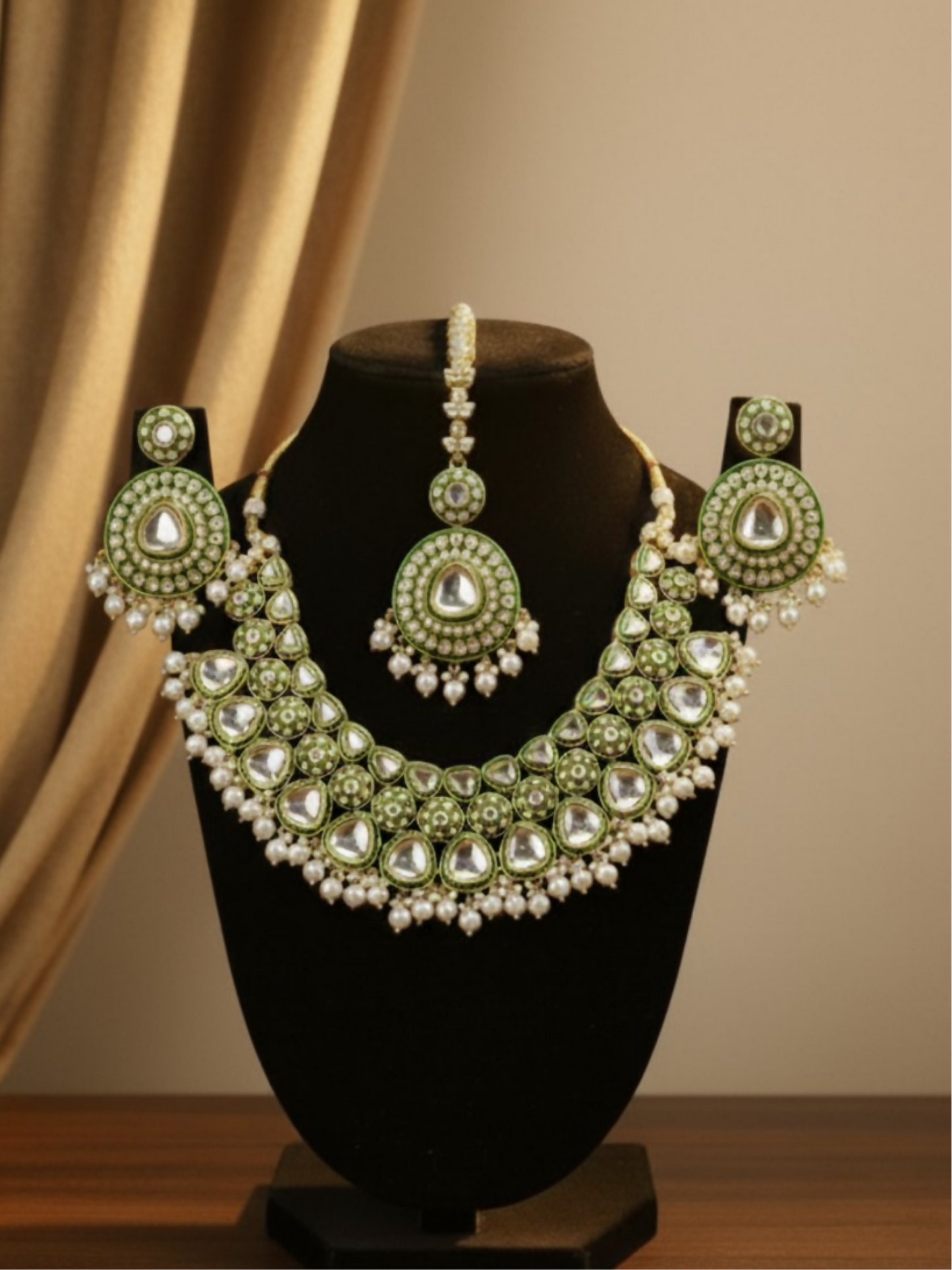 H&A Jewellery Indian Crystal Kundan Necklace Set