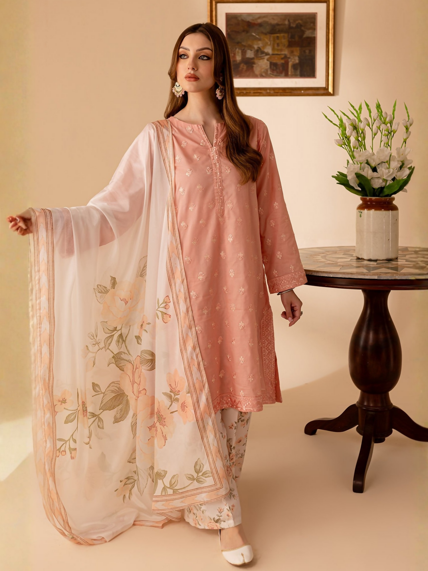 Mannat Clothing Lawn Embroidered Stitched Suit-Eyana