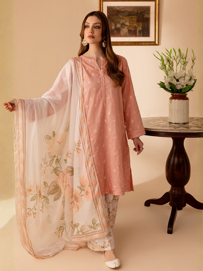 Mannat Clothing Lawn Embroidered Stitched Suit-Eyana