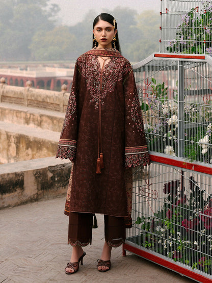 Jugnu By Hussain Rehar Khaddar'25 Embroidered Unstitched 3-Piece Suit-Sena