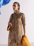 Hussain Rehar Candy Soap Organza Embellished Stitched 3-Piece Suit-Senap