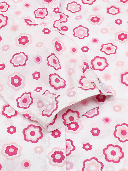 Velvour Girls Cotton Printed Co-Ord Set-VG143-A