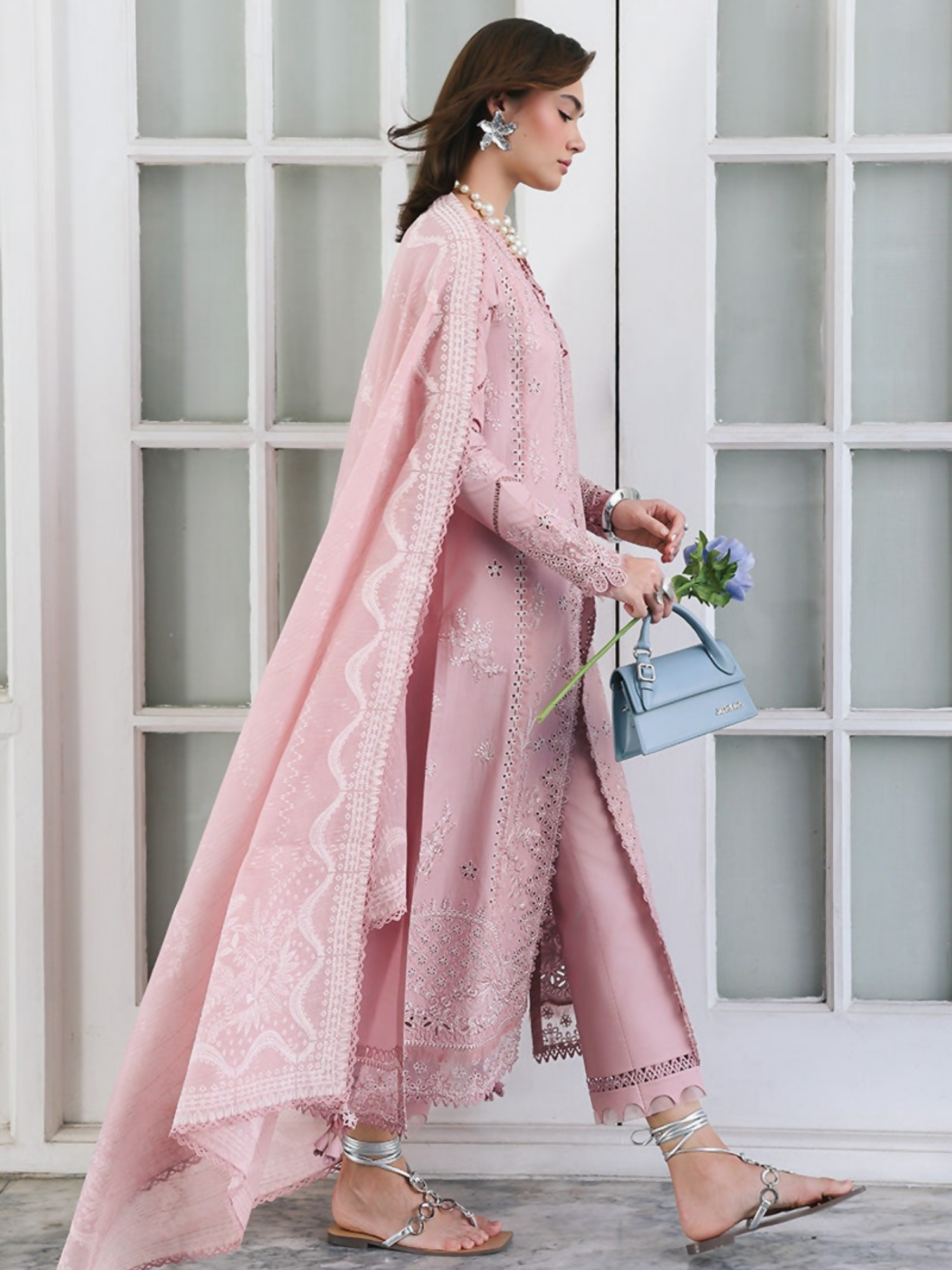Qalamkar Qline Lawn Drop-1 Embroidered Unstitched 3-Piece Suit-RP-06-Noore