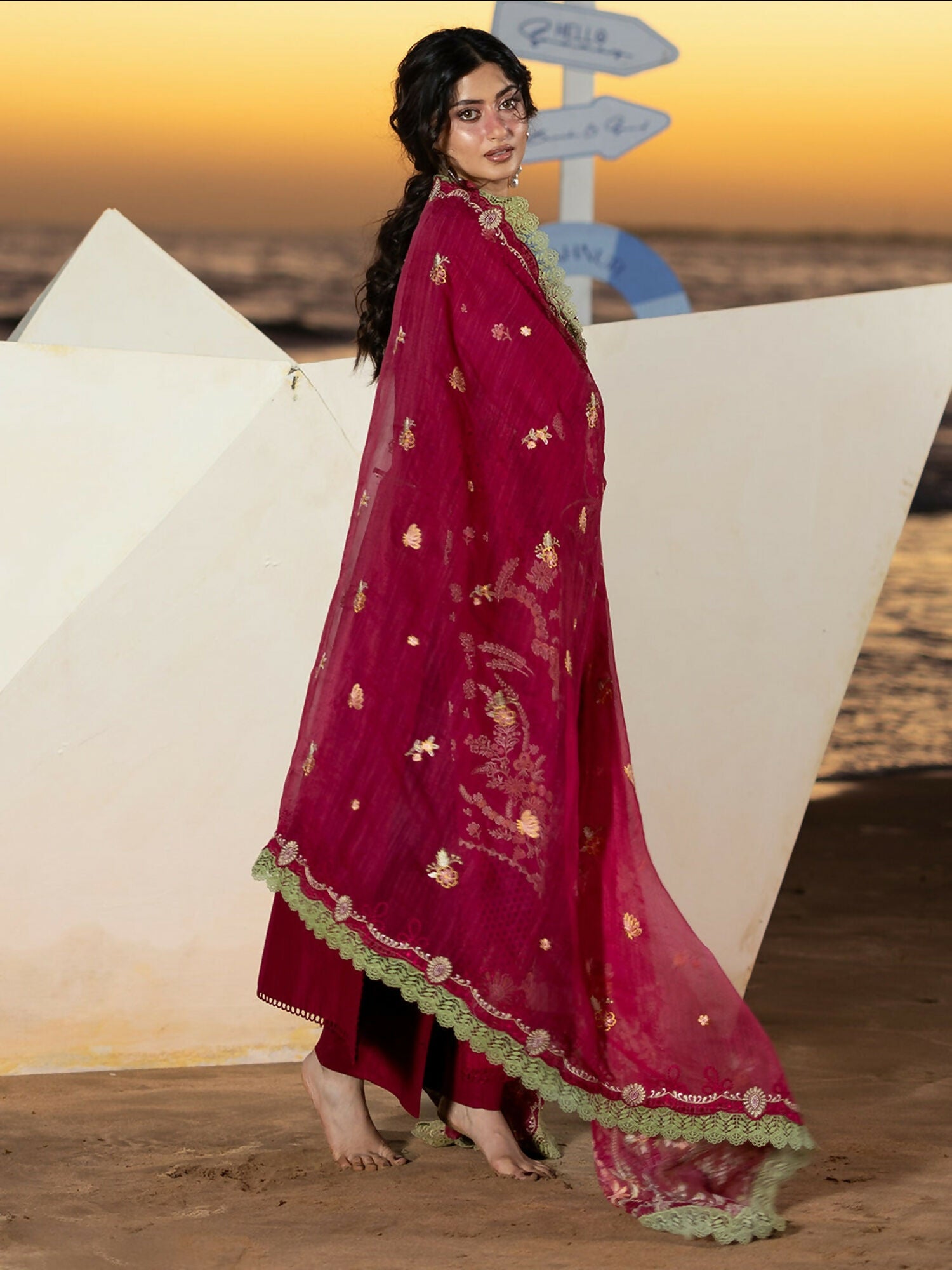 Mahnur Sirene Luxury Lawn'26 Embroidered Unstitched 3-Piece Suit-S-09