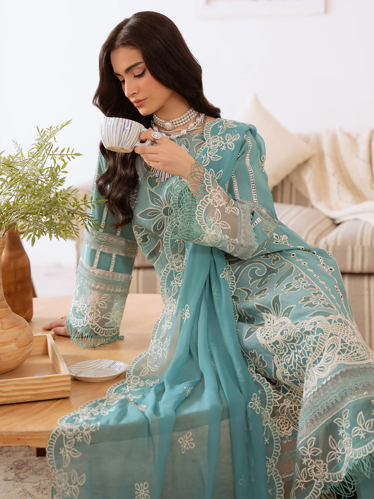 Mahnur Shanaya Lawn Embroidered Stitched 3-Piece Suit-SN-06