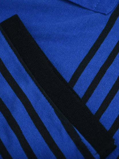 Jupiter Horizontal Stripes Henley Neck Tee-13613