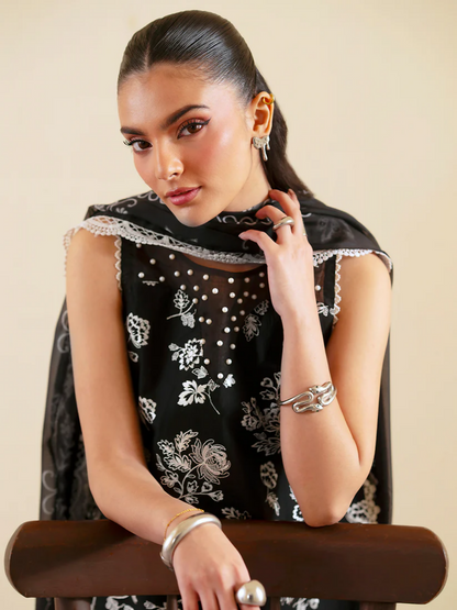 Mahnur Ember Lawn Embroidered Unstitched 3-Piece Suit-EM-003