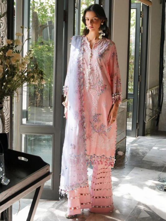Sana Safinaz Slub Lawn Embroidered Unstitched 3-Piece Suit-L251-001B-3CT