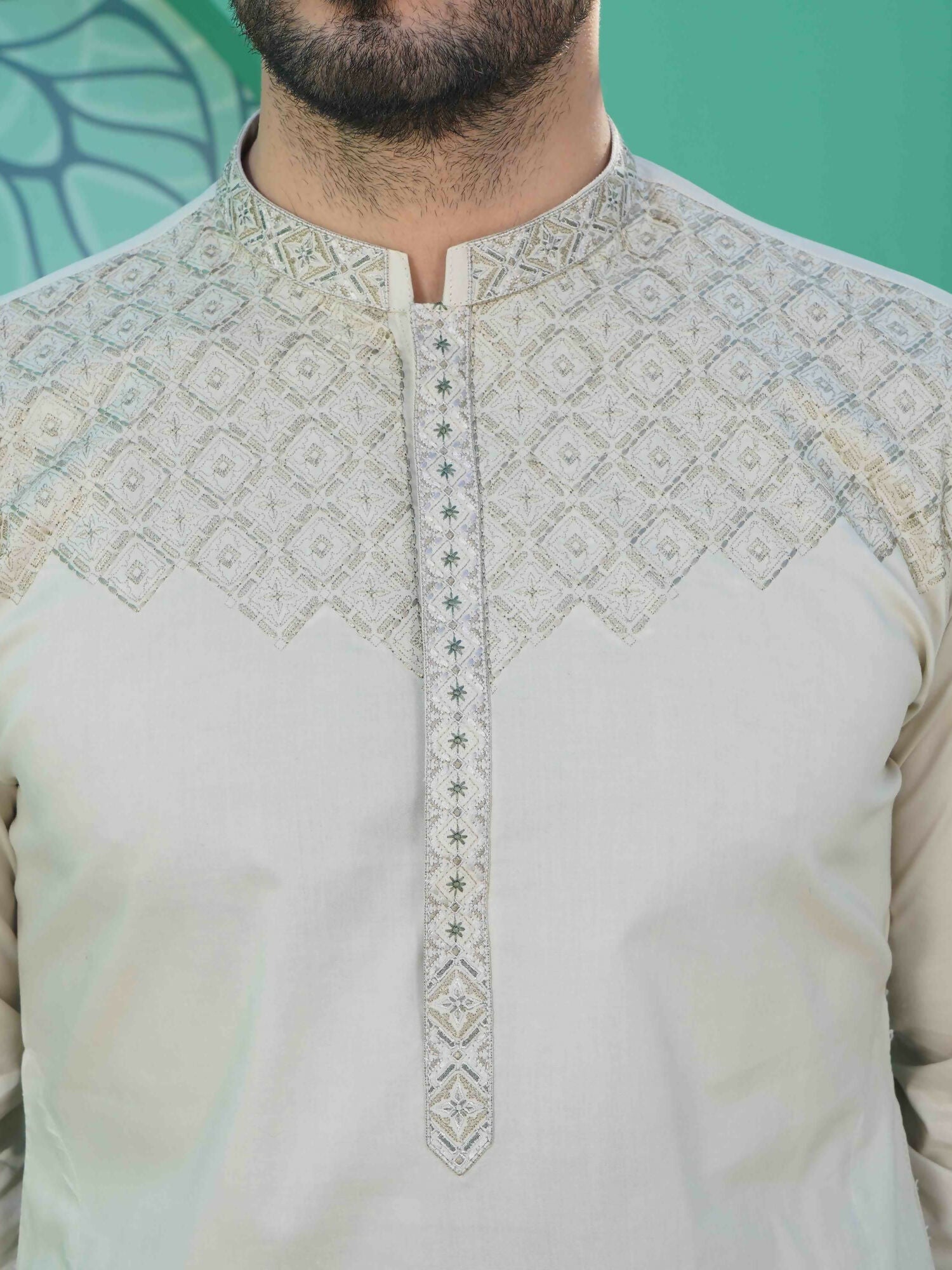 Fabrich Men Embroidered Cotton Unstitched Shalwar Kameez-GTS-B-026