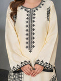 Stylish Collection Musk Linen Embroidered Stitched 3-Piece Suit-Zahoor