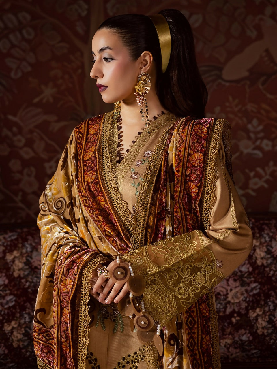 Mahnur Amelia Kotrai Embroidered Unstitched 3-Piece Suit-CK-006