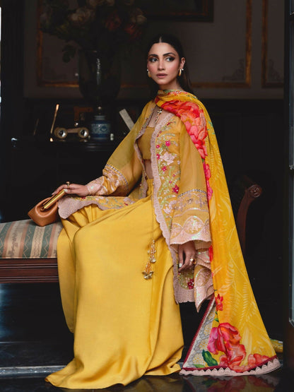 Shiza Hassan Aira Luxury Pret Cotton Net Embroidered Stitched 4-Piece Suit-Maeve