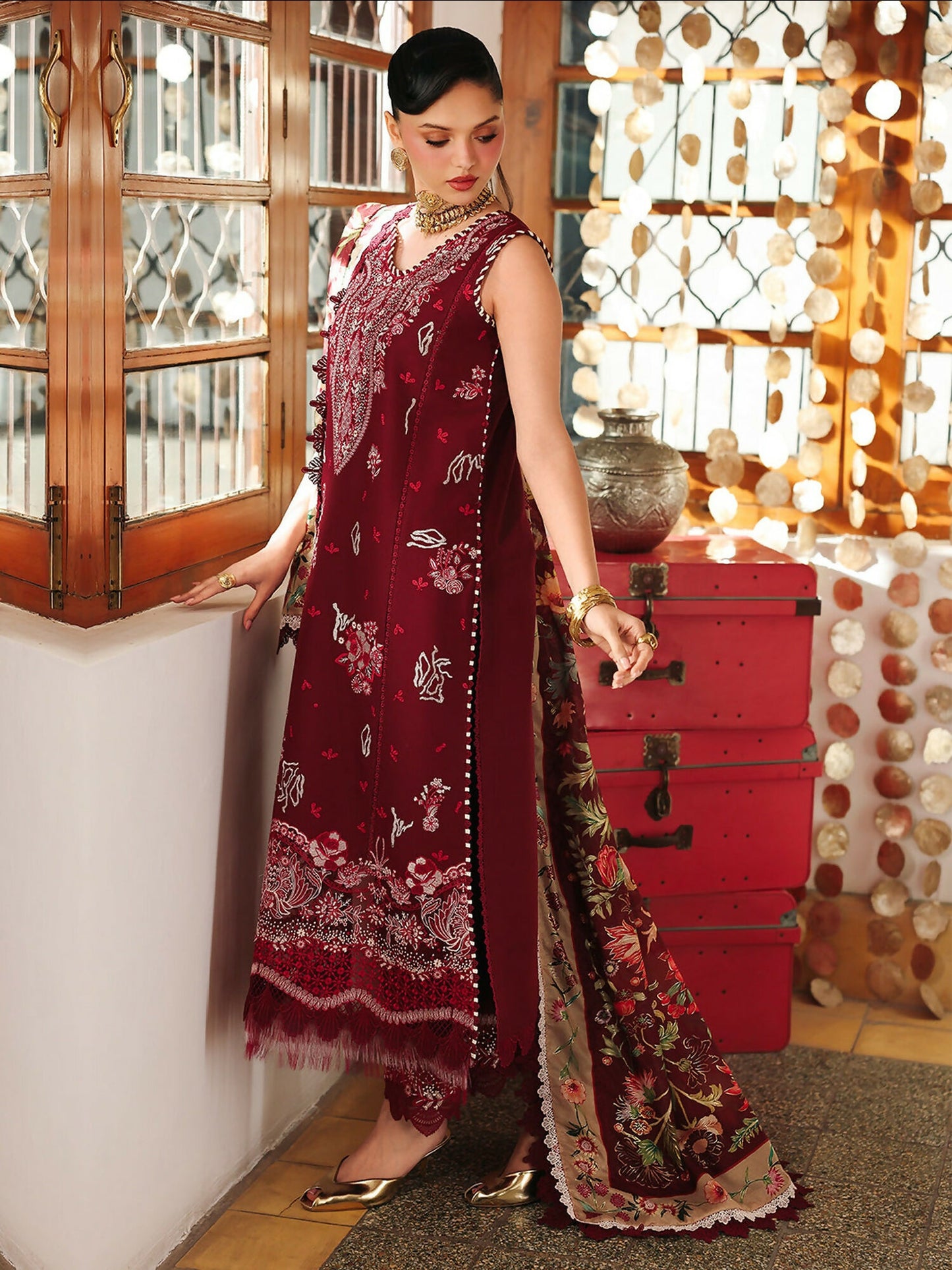 Binilyas Lumina Summer Lawn Embroidered Unstitched 3-Piece Suit-L76-A