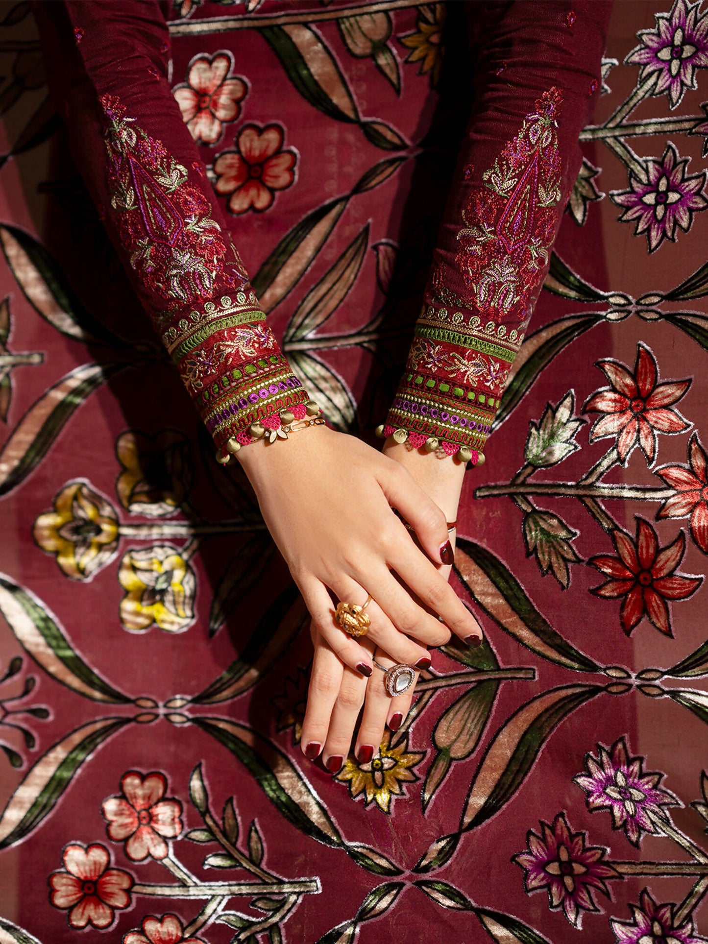 Binilyas Saqqara Kotrai Embroidered Stitched 3-Piece Suit-165-A