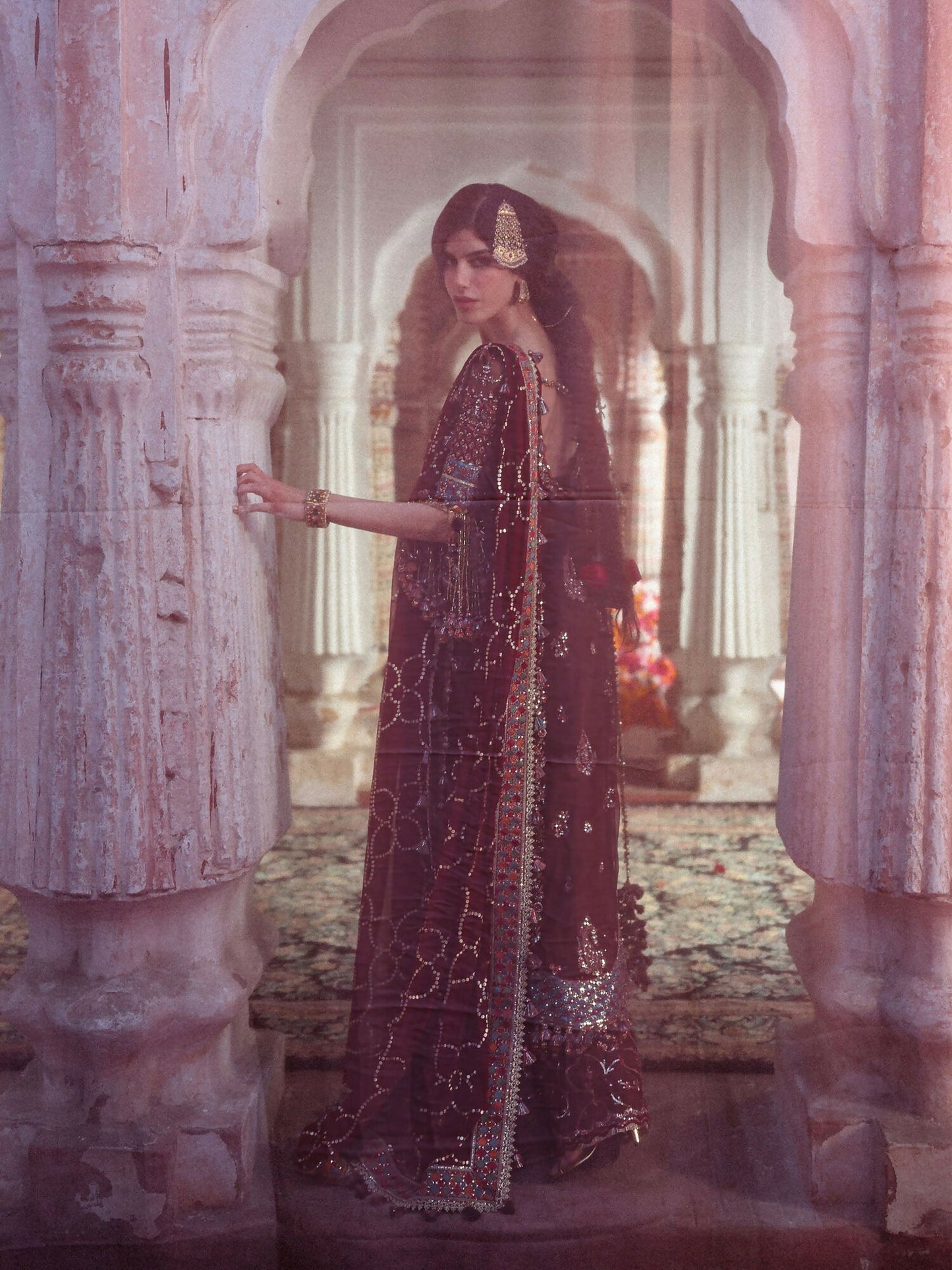 Hussain Rehar Festive Unstitched'26 Chiffon Embroidered 3-Piece Suit-Apsara