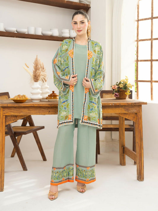 Panache Apparel Florise Lawn Printed Co-Ord Set-Ocean Mist